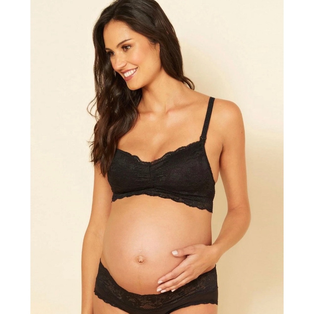 Luxury Cosabella Nursing Bralette Black Italian Lace Wireless Bra Size L